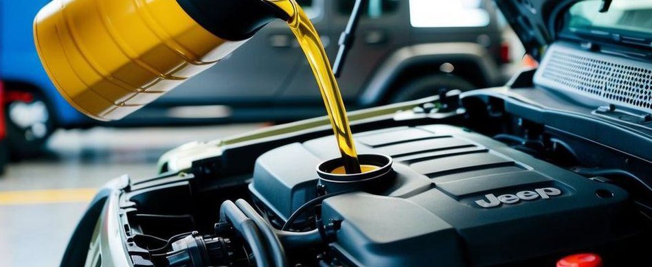 Fresh motor oil being poured into an engine